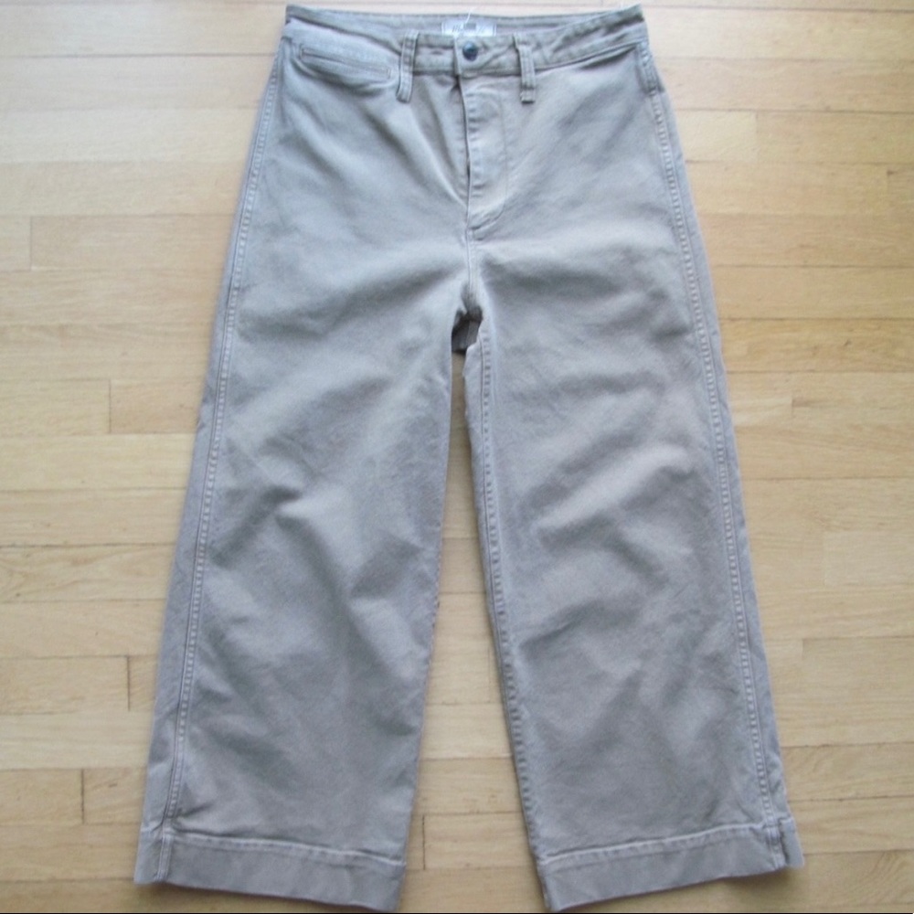 Madewell Emmett Wide Leg Pants Cropped Size 29 British Surplus Green